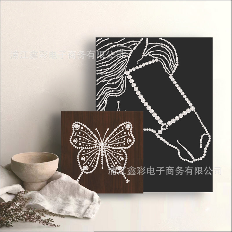 卸売り真珠画diy材料包創意手作り立体花火蝶解凍家庭芸術装飾画|undefined