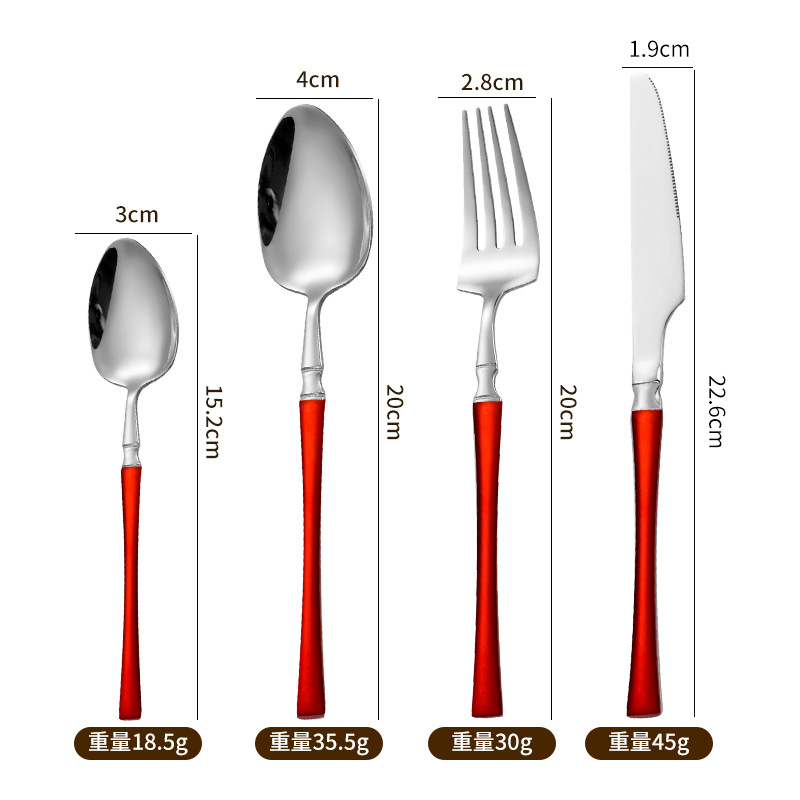 Plata roja-Set de 4 piezas