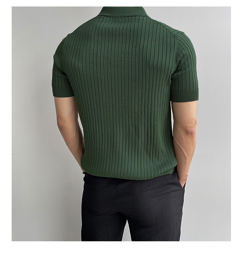 Polo slim fit da uomo – t-shirt in maglia estiva stile coreano_voghion.com