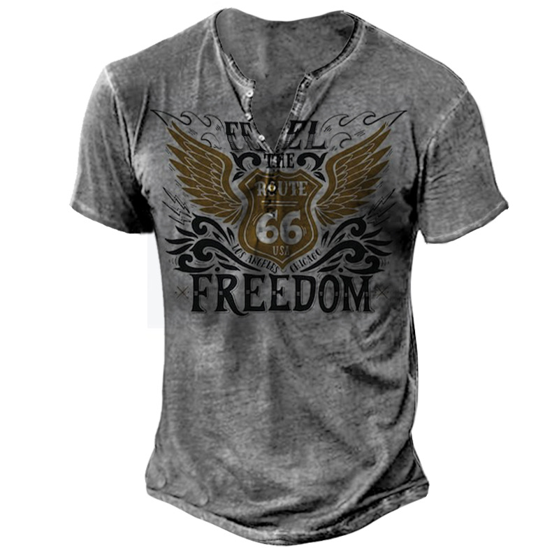 Nueva camiseta transfronteriza de manga larga con cuatro botones de Amazon Templar Impresión 3D Cross Legion imitación algodón pull rack manga larga T