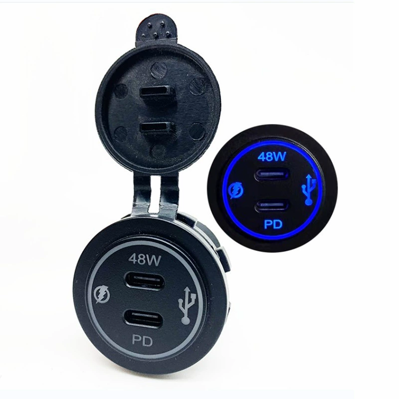 Горячая распродажа 12V24V автобус яхта морской автомобиль зарядное устройство USB-C48W двойной порт PD быстрое зарядное устройство гнездо