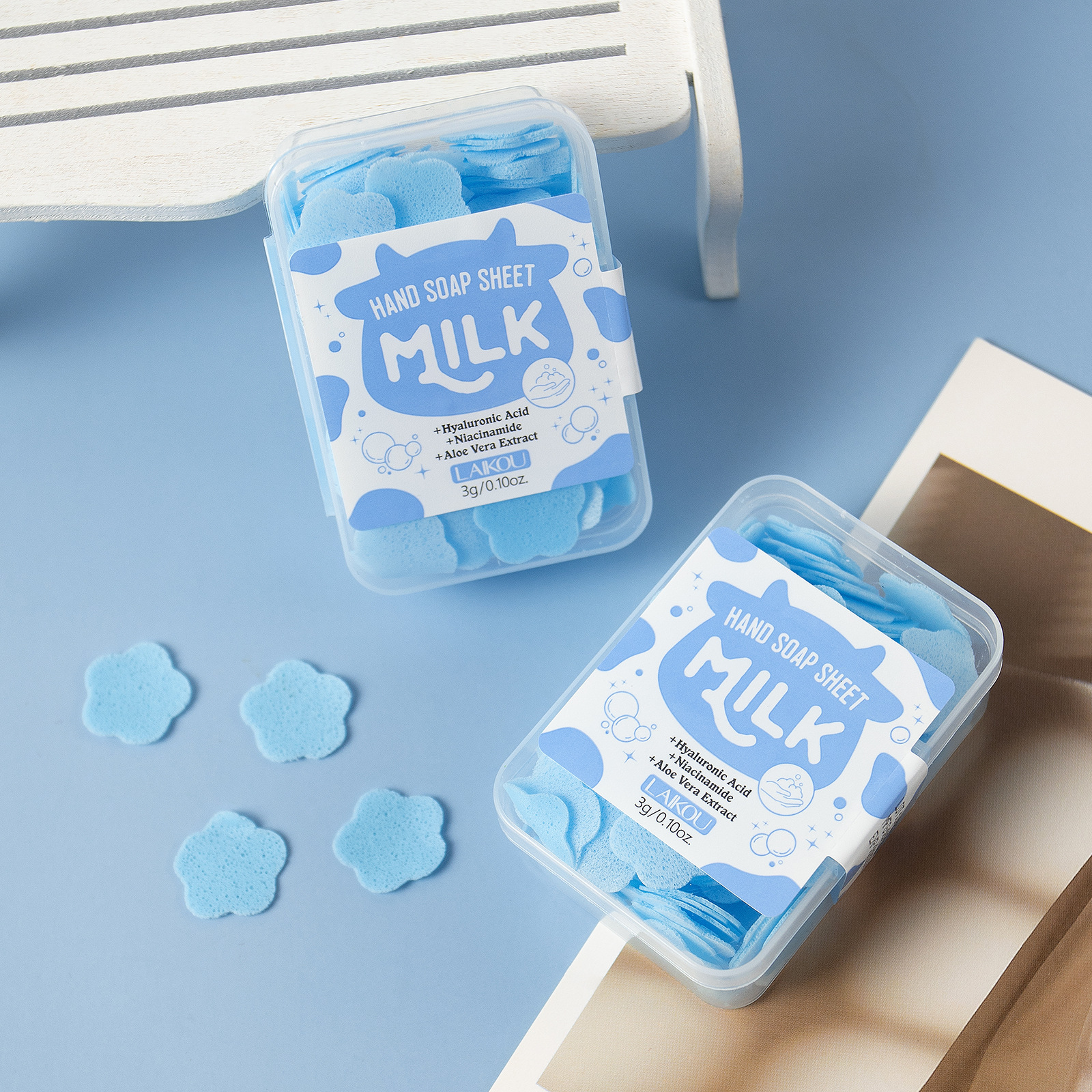 Disposable milk-flavored soap sheets, portable soap paper, mini petal hand sanitizers for students and children to carry around undefined