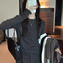 长袖打底衫女内搭春秋季新款高级感T恤2025修身纯色显瘦上衣