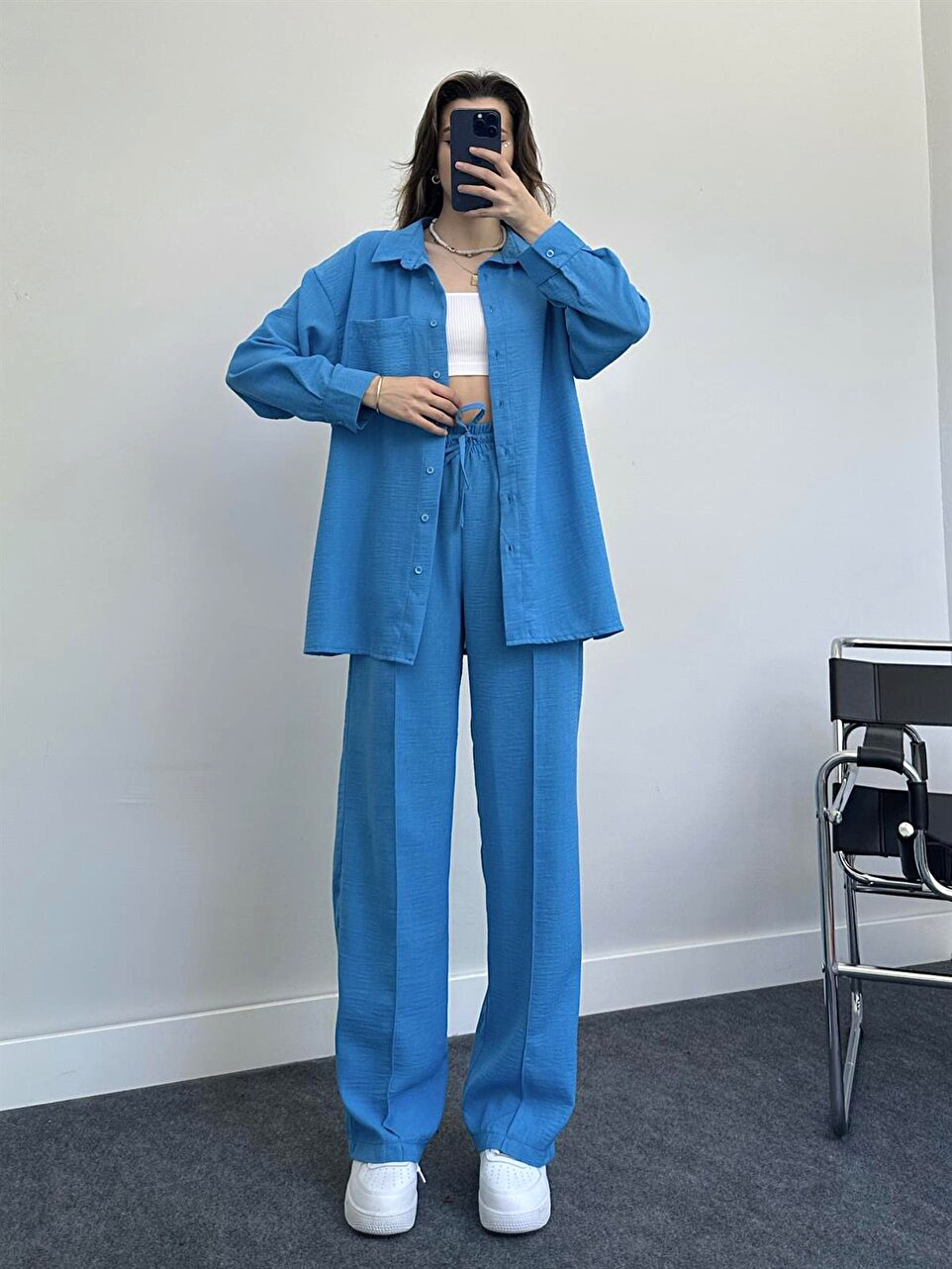 Completo due pezzi elegante con camicia e pantaloni donna_voghion.com
