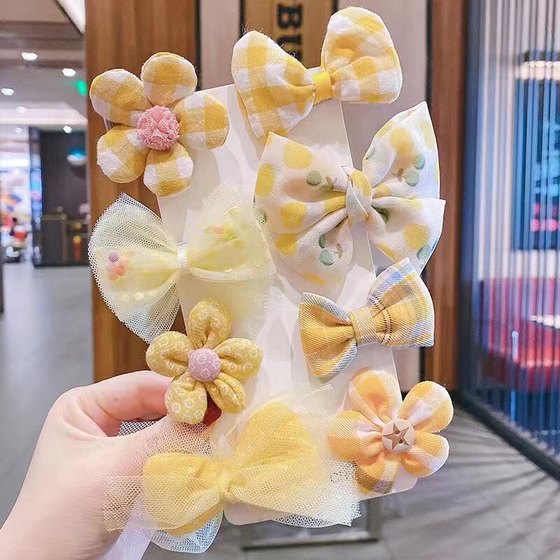 韩版蝴蝶结发夹布艺小花发卡儿童发饰网红可爱鸭嘴夹宝宝头饰包邮|undefined