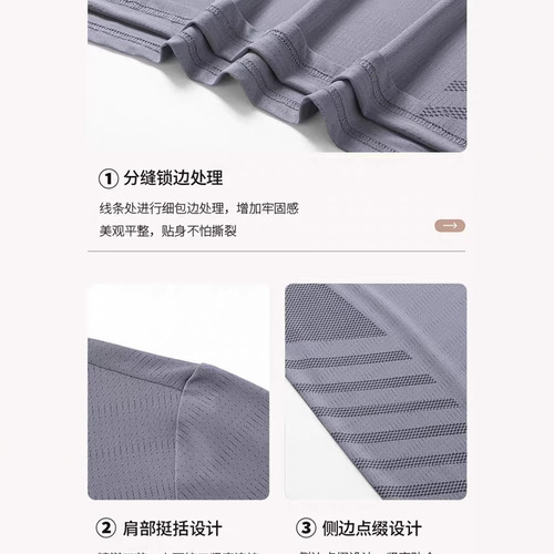 Men's Summer Thin Quick-Dry Mesh Short-Sleeve T-Shirt for Sports and Fitness, Casual Elastic Short-Sleeve Top