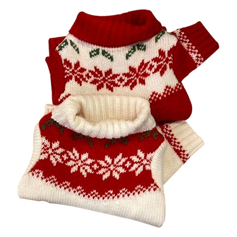 Otoño e Invierno cachorro feliz nueva primavera suéter de dos piernas medio y pequeño perro cálido suéter de Navidad Ropa de gato