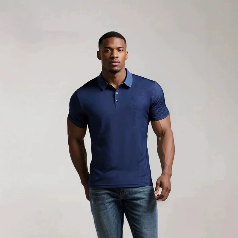 Amazon European and American Casual Polo Shirts for Men, Slim-Fitting Short-Sleeved T-Shirts, Tight-Sleeved Fitness Sports Business Formal Tops Amazon European and American Casual Polo Shirts for Men, Slim-Fitting Short-Sleeved T-Shirts, Tight-Sleeved Fitness Sports Business Formal Tops