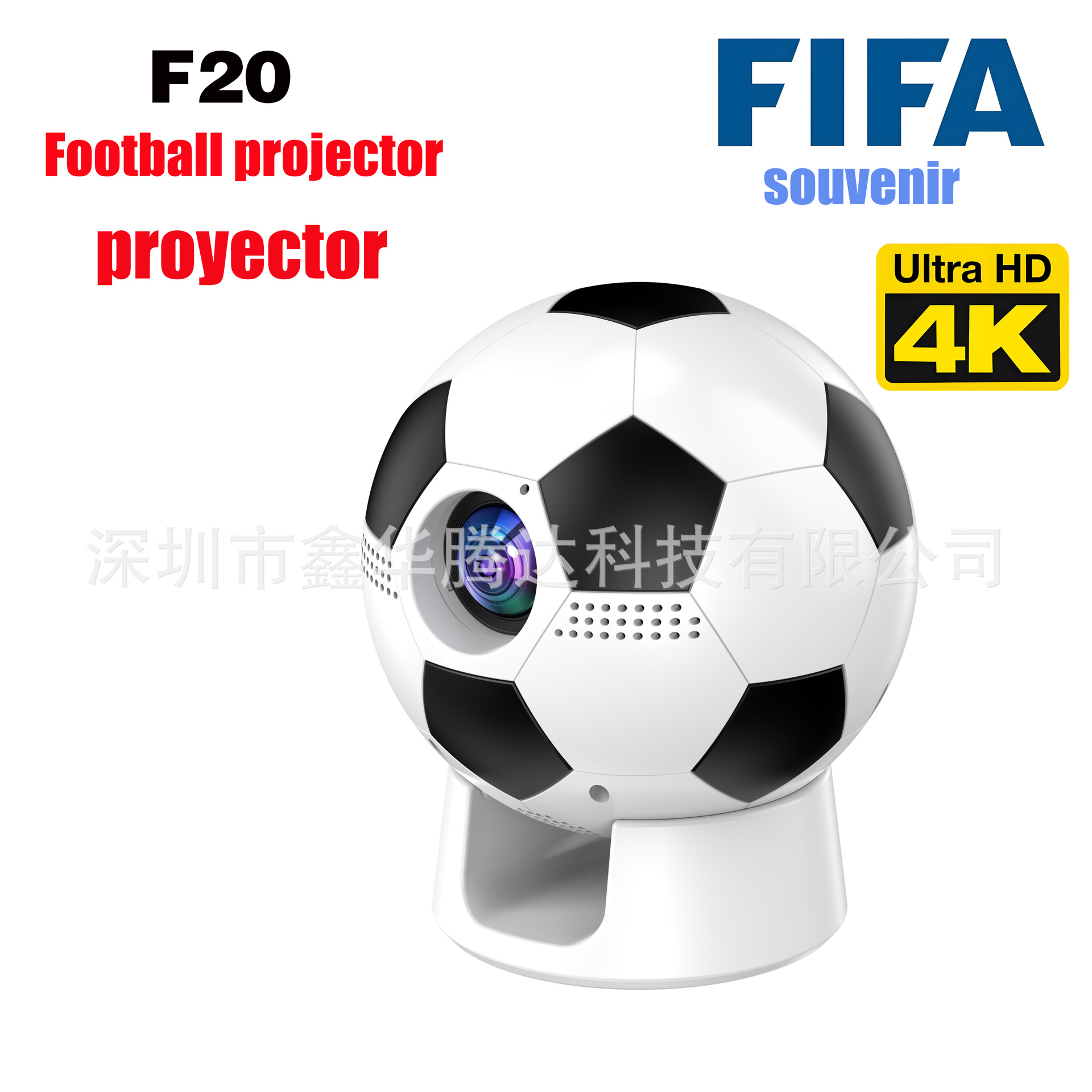 Cross-Border Overseas Football-Themed F20 High-Definition Smart Projector 4K Portable Cultural and Creative Gift Home Projector