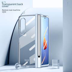 適用三星Z Fold5筆槽手機殼電鍍透明spen觸控筆z fold2/3/4保護套