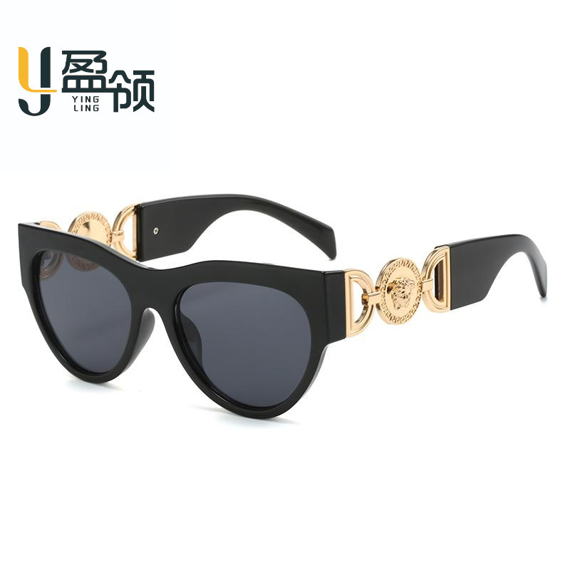 Designer Trendy Cross-Border Sunglasses, Personalized European and American Internet Celebrity Retro Sunglasses, New Oval Fashionable Glasses