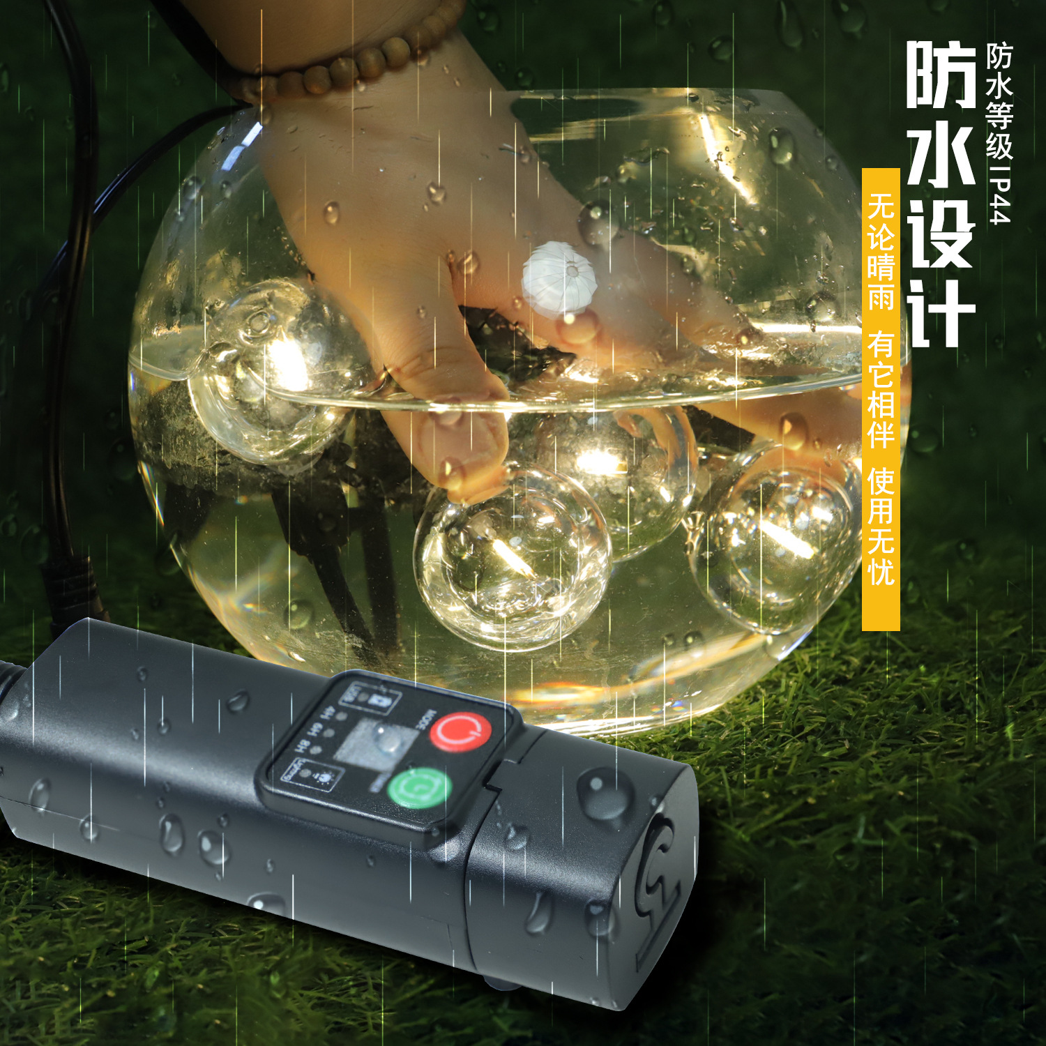 Luz de cadena de ambiente de campamento impermeable al aire libre G40 bombilla recargable control remoto luz led cadena de tienda decoración de patio