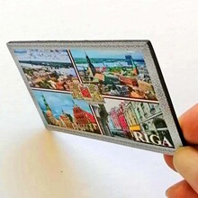 厂家制造 磁铁金箔冰箱贴 风景金箔画冰箱贴 冰箱贴商标 订单供应