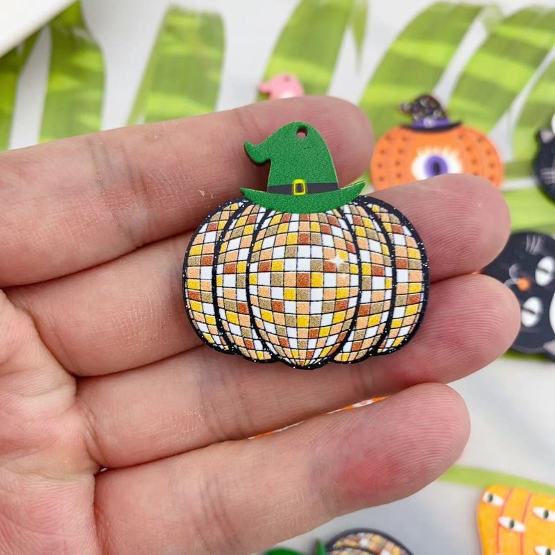 アクリルクロスボーダーレリーフかぼちゃハロウィーンシリーズペンダントDIYキーホルダー耳飾りペンダントアクセサリー|undefined