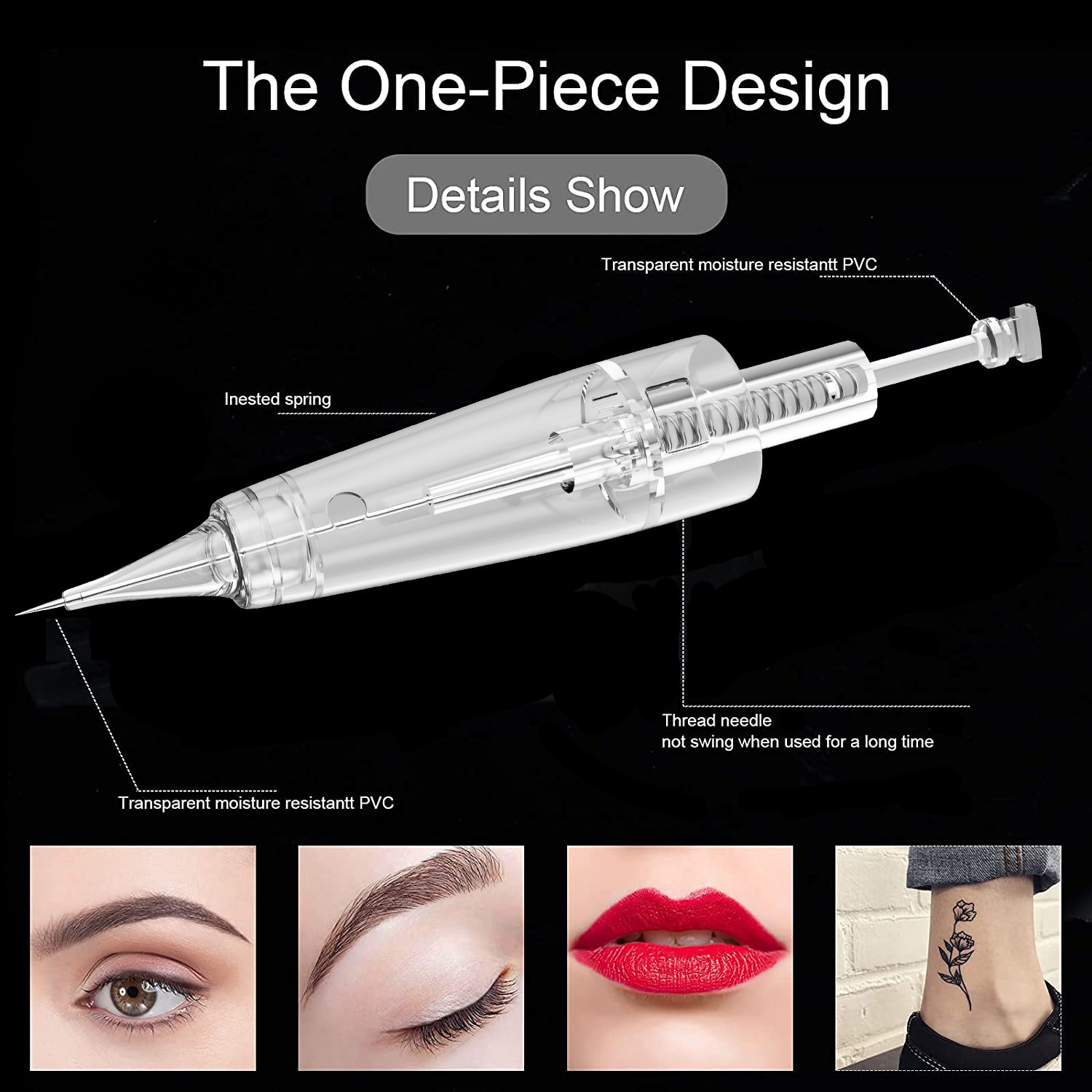 Puntas de aguja eléctricas integradas para microagujas de cejas, equipo para tatuajes de labios y delineado de ojos, puntas de aguja tipo bayoneta al por mayor en stock.