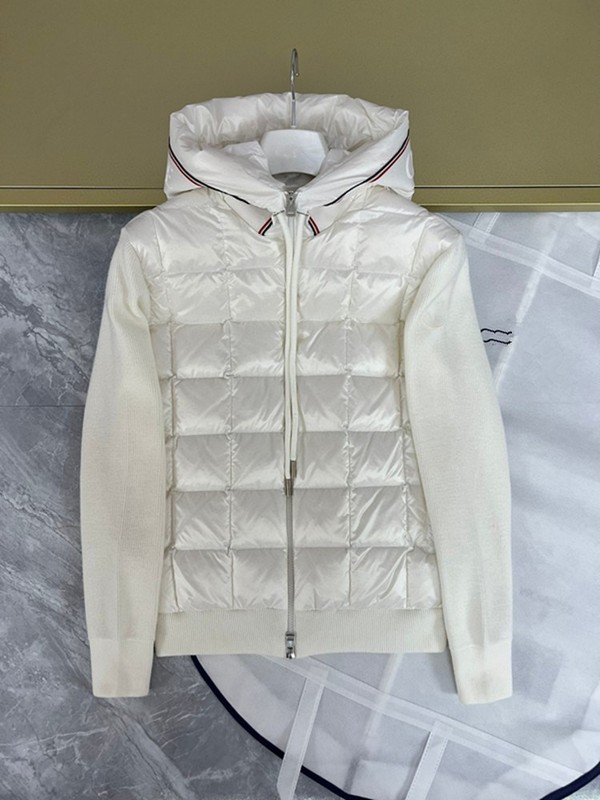 跨境欧货2024新品连帽羽绒服男冬季时尚拼接针织袖开衫外蒙家短款|undefined