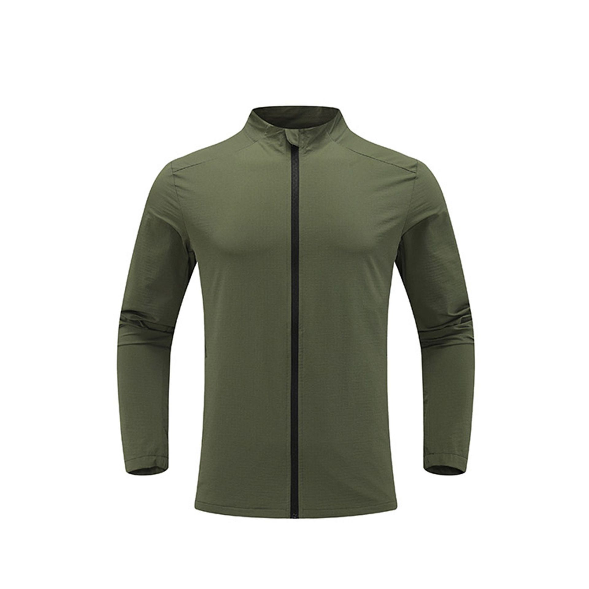 Nueva chaqueta de ropa deportiva con cremallera, chaqueta superior, cárdigan para hombre, cuello alto, correr, ropa de montañismo al aire libre, manga larga deportiva