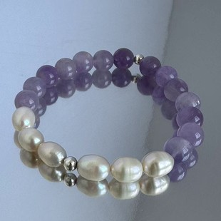 Spring and Summer Natural Fantasy Amethyst Freshwater Pearl Bracelet Women's Natural 925 Silver Premium Sense Business Gift Design