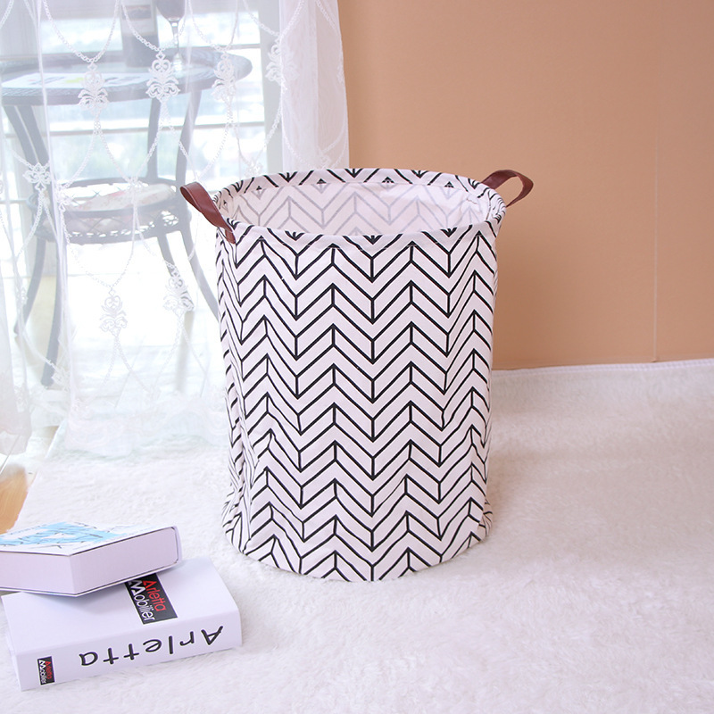 Comercio exterior transfronterizo algodón y lino Cubo de almacenamiento ropa cesta de lavandería cesta de almacenamiento de tela cesta de lavandería portátil