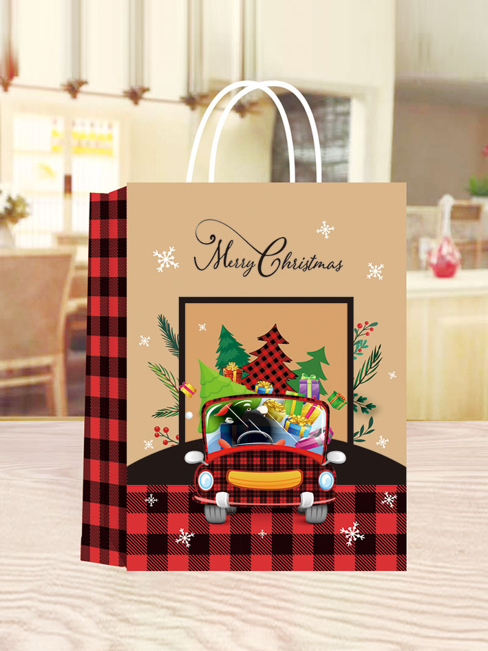 Christmas Retro Christmas Tree Santa Claus Kraft Paper Daily Gift Bags 1 Piece display picture 1