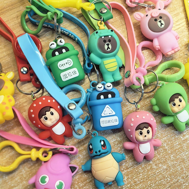 Micro Business Sweep Code Небольшой подарок Студенческий класс получает призы креативный силиконовый полосатый мультфильм трехмерный брелок оптом