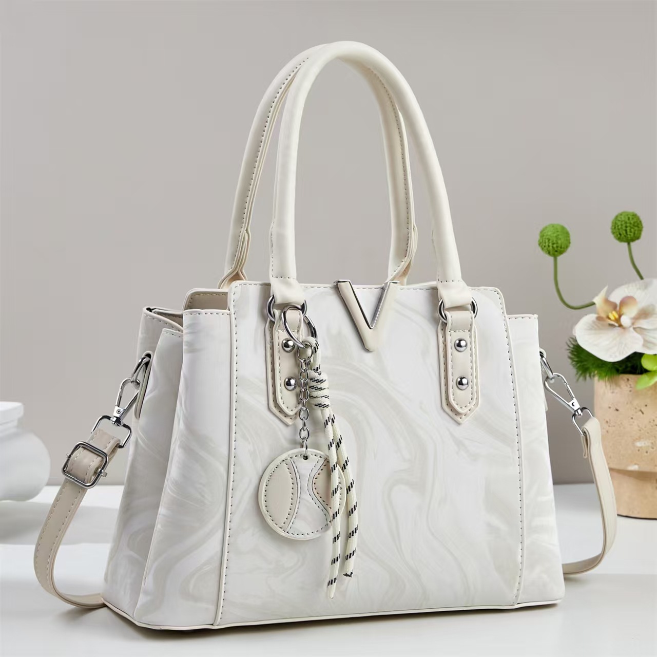 Bolso de mano casual en forma de V bolso de moda simple bolso de mujer bolso de hombro casual de todos los días bolso de mano