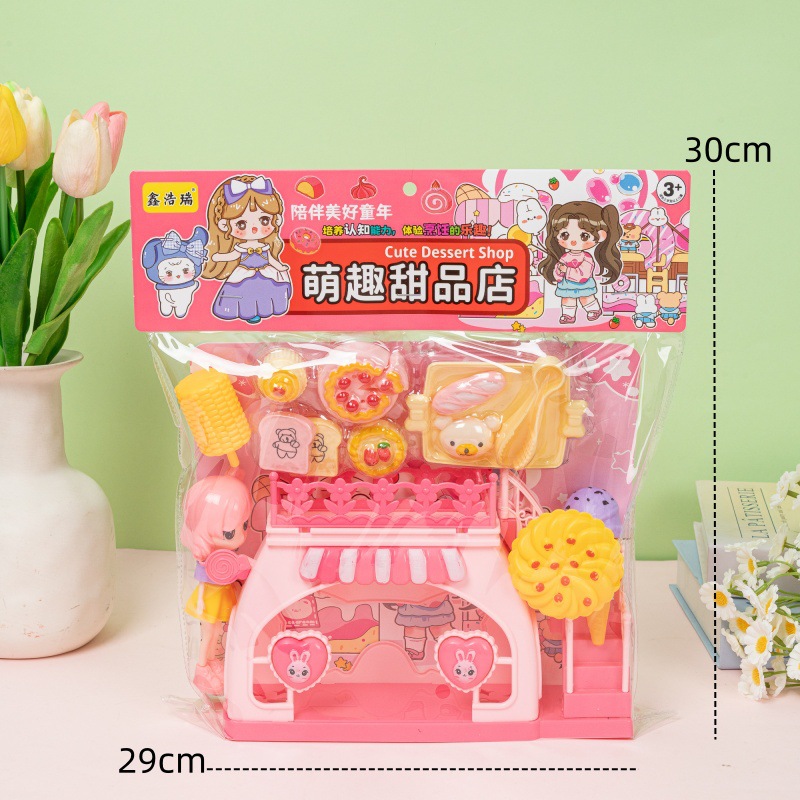 Casa de juegos para niños colección de juguetes de simulación para niños cajero juguetes cake corte fruta supermercado cajero traje