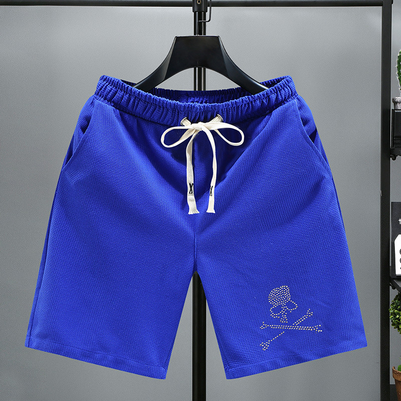 Short en coton imprimé pour homme en tricot d'été Pantalon décontracté à séchage rapide en maille rouge Vêtements de plage_voghion.com