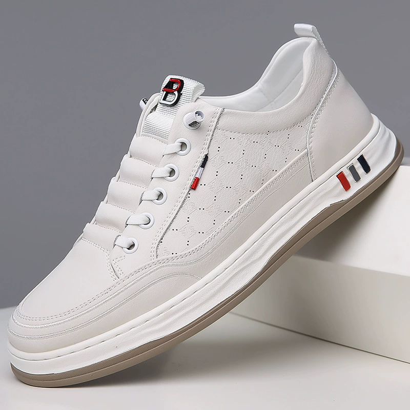 Мужские кожаные повседневные туфли ручной работы, весна-осень 2024, молодежные универсальные кроссовки, белые модные туфли 350