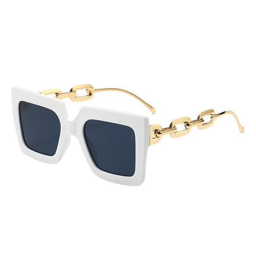 New light color sunglasses PC full frame chain hollow temples women's sunglasses European and American style sunglasses