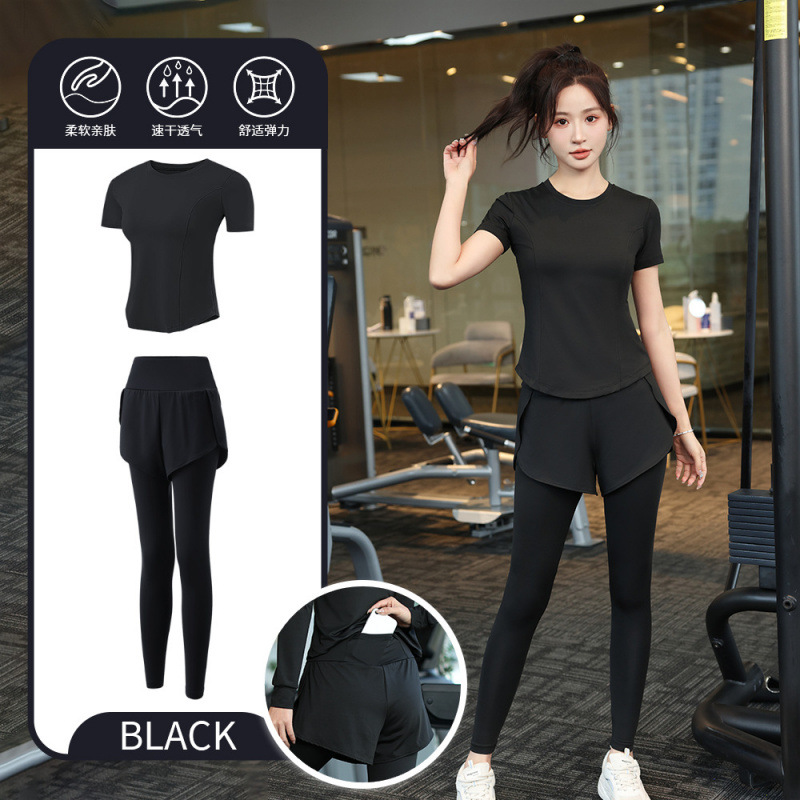 Juego de carrera para mujeres primavera y otoño principiantes de verano yoga deportivo rápido ropa seca trajes transpirables comercio exterior al por mayor