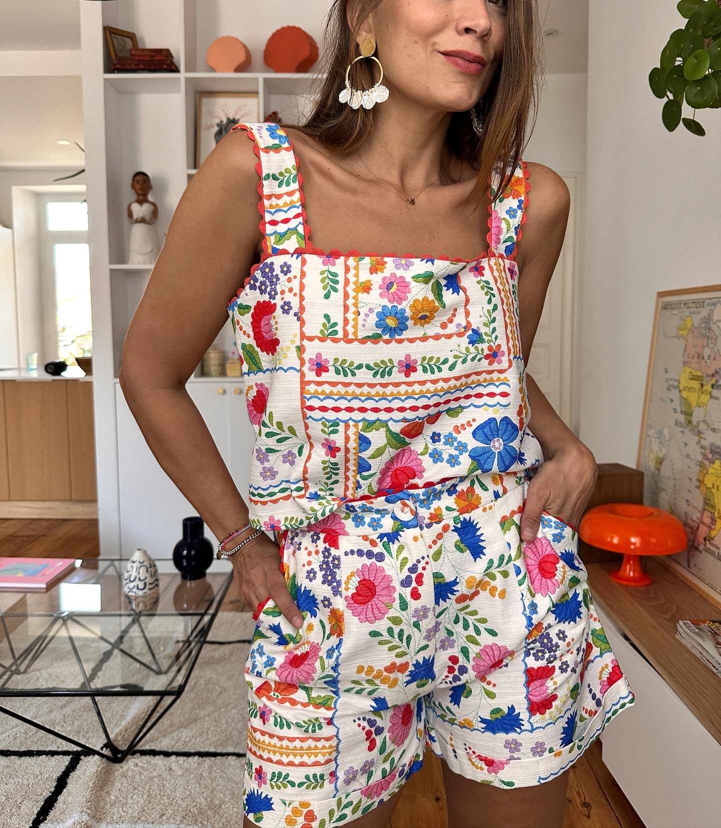 Linen, Polyester Fabric Type Shorts Co-ord Set Sets Type Holiday Banquet Travel Women's Casual Simple Style Streetwear Printing Linen Polyester Shorts Co-ord Set Shorts Sets
