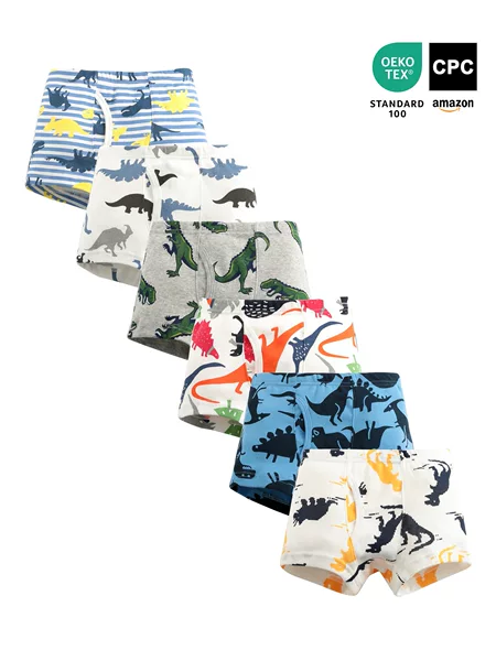 European and American Children's Underwear Boys' 100% Pure Cotton Ribbed Baby Boxer Shorts Cross-Border Cpsc Boxer Briefs
