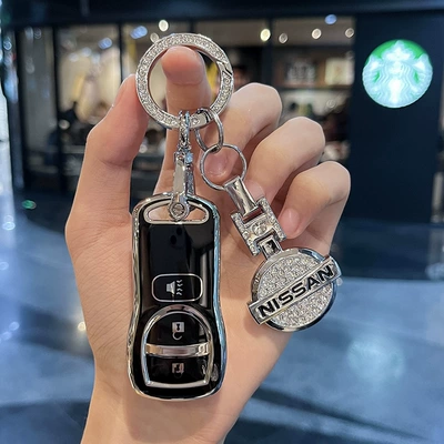 Special Nissan Qichen D50: Car key bag - nissan-g-smart-3-key-black-single-shell-diamond-car-mark