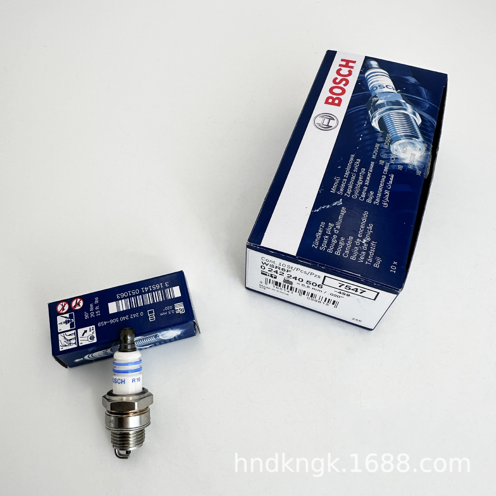 Bosch Wsr6F 7547 Spark Plug Is Suitable for Small Two-Stroke Engines, Motors, Water Pumps, and Go-Karts
