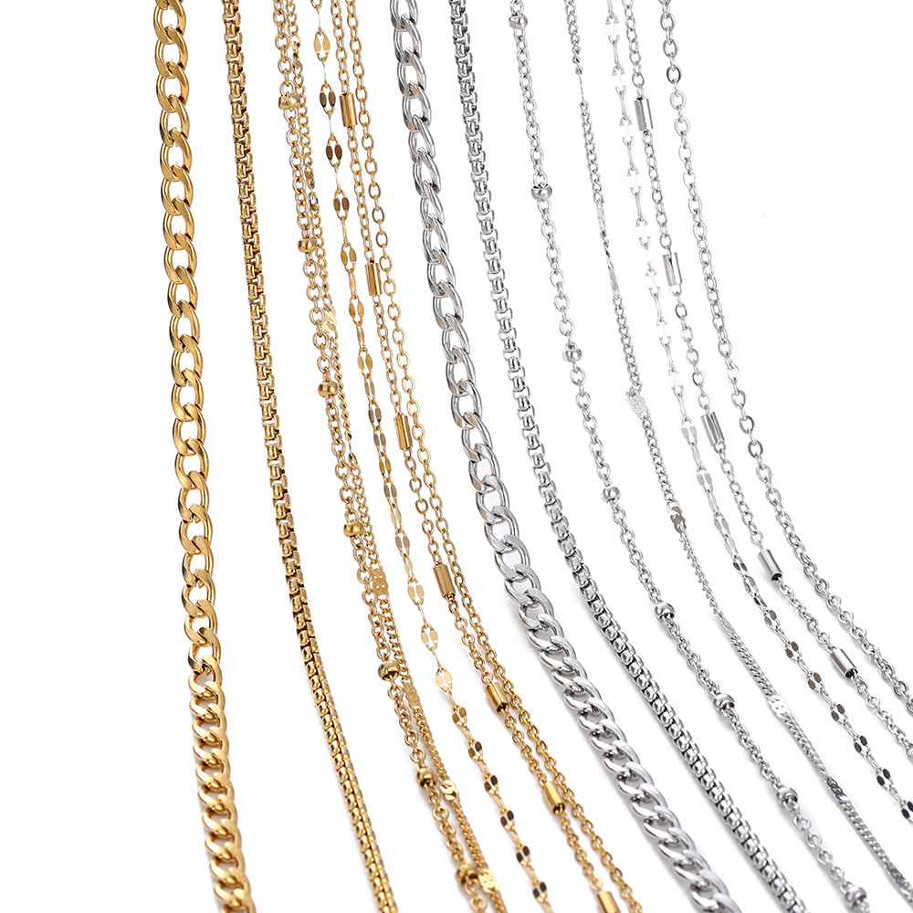 10g Weight Chain Jewelry Making Type DIY Jewelry Accessories Classification 2 M Quantity 304 Stainless Steel Material Solid Color Pattern All Seasons Season Plating Design Basic, Simple Style Style 2 M 304 Stainless Steel DIY Jewelry Accessories Chain Basic Simple Style Solid Color 21