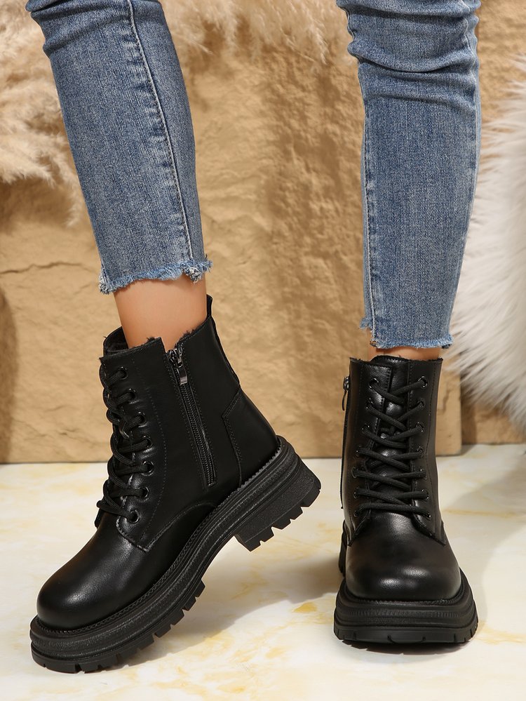 Outono e inverno novo estilo britânico moda sapatos de algodão botas de algodão feminino botas curtas explosivas_voghion.com