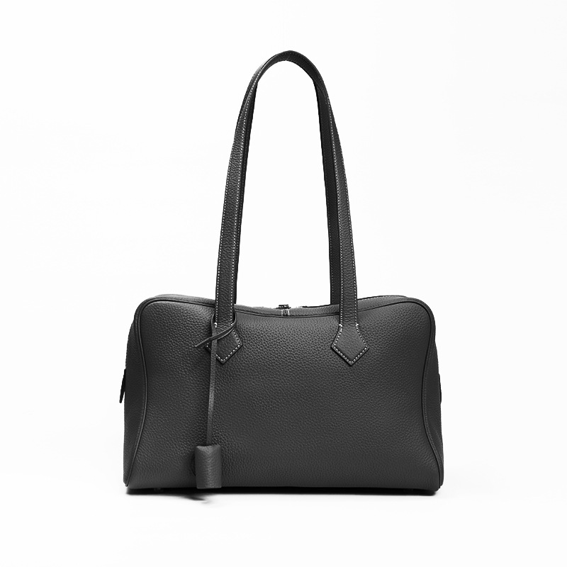 Luxury TC Top Grain Leather Victoria Bag - Versatile Crossbody Commuter Bag, Genuine Leather Women's Boston Pillow Bag - Thumbnail 6