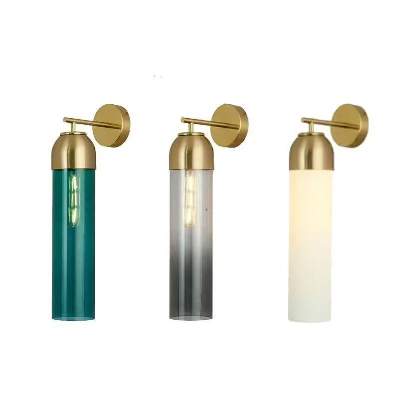Nordic Post-Modern Creative Glass Dark Green Living Room Wall Lamp Art Bedside Bedroom Designer Model Room Wall Lamp