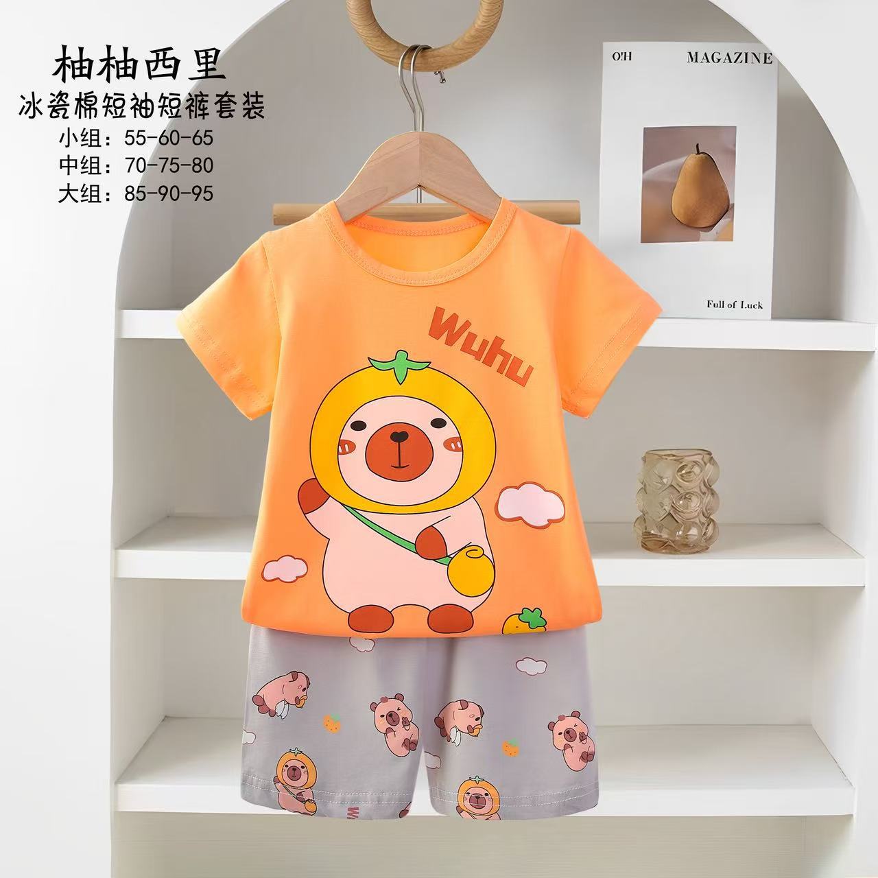 Pijamas para niños nuevos pijamas de dibujos animados para niños verano coreano de manga corta pantalones cortos set de ropa para el hogar