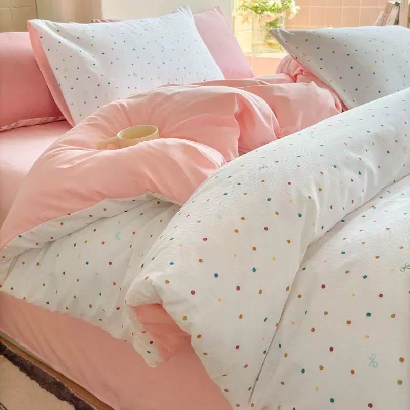 Duvet cover set double-layer, student bedding 3/4-piece — floral designs, multiple sizes