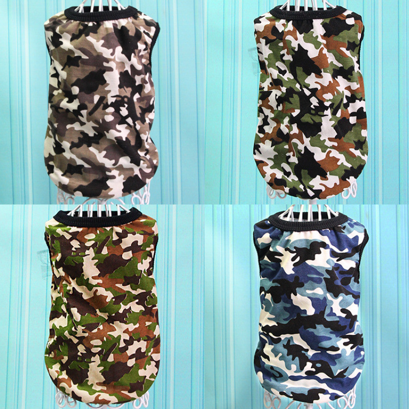 Spring and Summer New Factory Direct Sales Dog Camouflage Vest Teddy Pomeranian Bichon Puppy Alaskan Golden Retriever Cat Spring and Summer New Factory Direct Sales Dog Camouflage Vest Teddy Pomeranian Bichon Puppy Alaskan Golden Retriever Cat