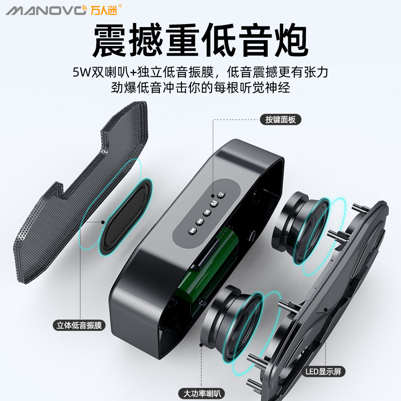 Fábrica directa lote de millones de fans M5 inalámbrico Bluetooth altavoz subwoofer portátil al aire libre pequeña radio casa audio