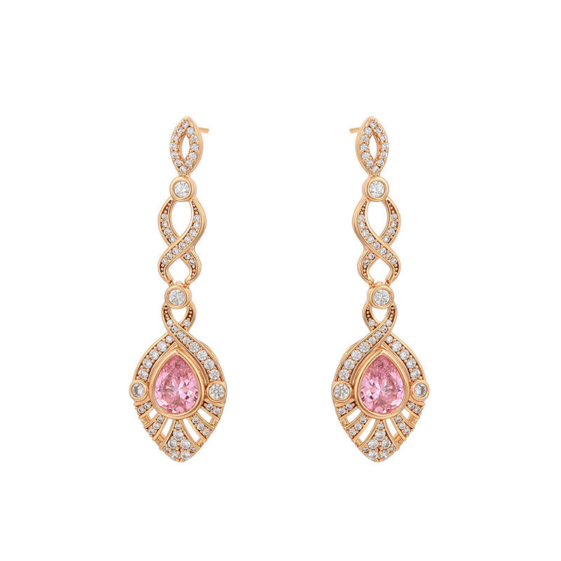Xuping Caibao serie de aretes de gota de agua ligero lujo temperamento pendientes de cobre aleación de aretes de viento retro al por mayor mujeres