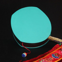 尼泊尔手鼓法鼓法器鎏金羊皮紫檀木嘎巴拉法鼓带鼓套
