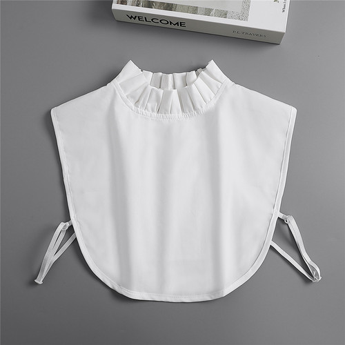 My first half life Tang Jing's same style white fungus edge fake collar women's half high collar lotus leaf lace fake collar stand collar