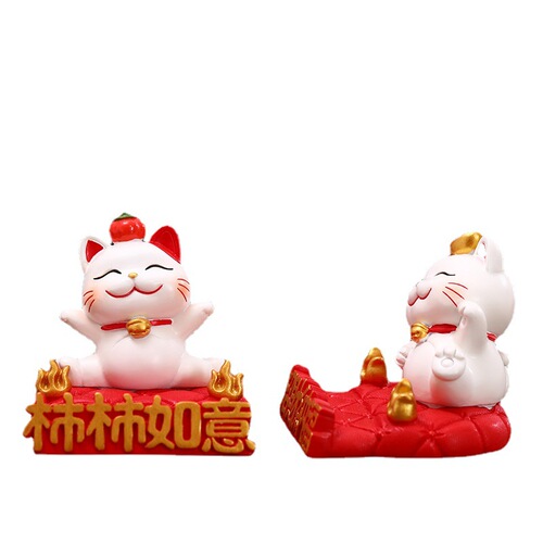 New creative lucky cat mobile phone holder desktop decorative resin crafts ornaments