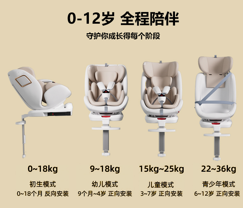 Child Seat Car Baby Baby Car Swivel Cotton Seat Can Sit and Lie down Universal for 0-12 Years Old