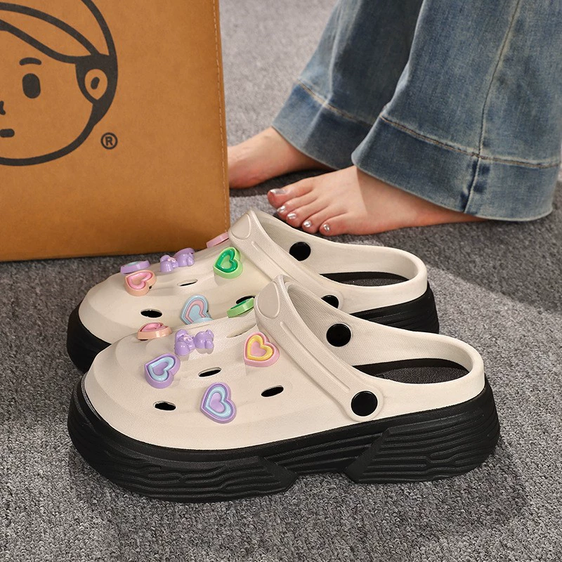 2024 новые летние девочки чувствуют дофаминовые тапочки женщины летом носить модные высокие минималистские туфли