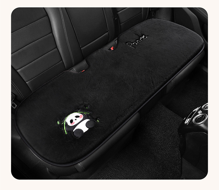 Car Seat Cushion Soft Plush Winter Plush Cute Panda Cartoon Goddess Car Half-Cover Seat Cover Non-Slip Car Mat